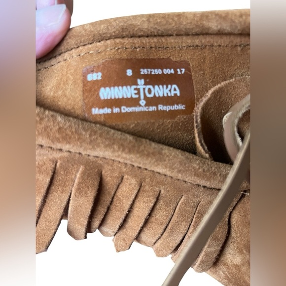 MINNETONKA Brown Suede with Fringe Leather Lace-Up Women\'s 8 Booties main image 5